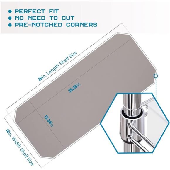 Wire Shelf Liner 14" X 36", Heavy Duty Shelf Liners for Wire Shelving,Waterproof - Picture 2 of 7